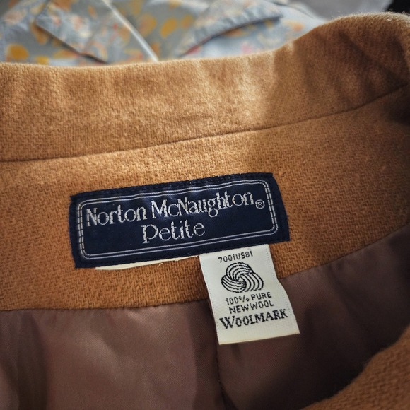 Vintage 90s Norton McNaughton Wool Blazer Jacket Minimal Chic Neutral - Picture 7 of 7